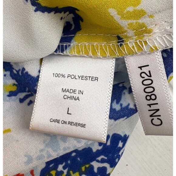 New York & Company Abstract Print T-Shirt Large Short Sleeves Colorful Pullover - Picture 3 of 5